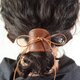 Leather Pony hook【レザーヘアアクセサリー】"brown"の画像