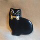 蒔絵ブローチ 黒猫（黄）