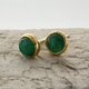 K24 Pure Gold+Emerald 天然エメラルド4ｍｍ 純金スタッドピアスの画像