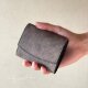 [Y様専用ご注文品] ＊他の方はご購入できません　三つ折りWallet　WarmGray×Blackの画像