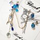ブルージェイドじゃらじゃらイヤーカフ☆ピアスセット