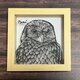 額装済み切り絵作品・ふくろう