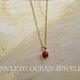 血赤珊瑚：丸玉シンプルネックレス