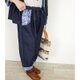 [予約販売] デニムリバティ3WAYサルエル風パンツの画像