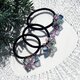 ダイスカット★フローライトを束ねた紫陽花色のヘアゴム　～Violettaの画像