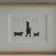 少女と猫とたんぽぽ/銅版画(額あり）の画像