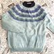 sale 30%off ¥28000→¥19600 丸ヨークセーター 波　手編み
