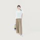 吸水速乾♪ 涼しくきれいに 大人色 ベージュ ワイドパンツ ●GREDA-BEIGE●の画像