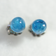 （１点もの）ネオンブルーアパタイトのスタッドピアス（5mm・チタンポスト）
