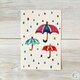 ポストカード2枚セット・型染め「傘の季節」の画像