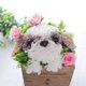 【シーズー・茶】プリザーブドフラワー  カーネーション 犬 お供え 誕生日　ペット 花 プレゼント 犬好きの画像