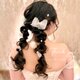 成人式　卒業式　紫陽花　リボンアレンジ　ヘッドドレス　髪飾り　和装　袴　振袖　前撮り　お着物　浴衣　オーガンジーリボンの画像