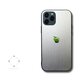 【まるで金属のようなiPhoneケース】 iPhoneケースカバー（シルバー×ブラック）青リンゴ　耐衝撃14/13/12/11~の画像