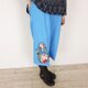 ターコイズブルーリネンバードと薔薇パッチキュロットの画像