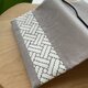 刺し子ブックカバー　網代模様/グレージュ/文庫本サイズ　布　パッチワーク　誕生日　文房具　本屋　プレゼント　シンプル