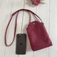 倉敷帆布　スマホポシェット　ミニ　サコッシュ　スマホショルダー　スマホポーチ 　秋色　（ボルドー）