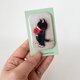 ＊再販＊絵になる缶バッジ(雛罌粟と子猫/70×40サイズ)の画像