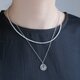 ネックレス２本セットEigðu góðan dag necklace　silver羊コイン＆パールネックレス　シルバーの画像