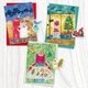 赤い猫と青い鳥「ハルとソラ」のクリスマス・ミニカード3種セット［封筒・シール付］の画像