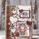 タータンチェックのハートとマウス　バレンタインカードの画像