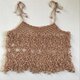 【M-Lサイズ】コットン糸　かぎ針編みのビスチェ　ニット　編み物　キャミソール　クロッシェビスチェの画像