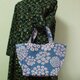 【セール品】桃色花柄プリント トートバック  綿１００％　う早この布 コットンこばやしの画像