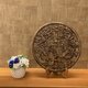 双龍戯珠40㎝　大型円型彫刻（アンティーク調） 壁掛け金具・台座付きの画像