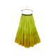 沖縄の手染め × 綿サテンギャザースカート LIME GREEN × CHARCOAL GREYの画像
