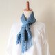 手織りスカーフ　シルク　絹　　インディゴブルー　藍　草木染め　ミニスカーフの画像
