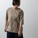 【在庫限り】HANDROOM WOMEN'S クルーネック5分袖Tシャツ ベージュ｜ladiesの画像