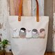 ふんわり文鳥のシンプルトートバッグ