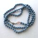 デニムブルーのロングネックレス【受注制作】/ガラスビーズ