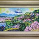 「「富士と桜」」(NO.2305) 8号M 送料無料 額付き イラストボード(1.5ミリ厚)にアクリル絵の具　安本太ん 芸大卒の画像