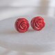 赤珊瑚ピアス・イヤリング African coral earring　バラ　薔薇　ローズの画像