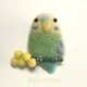 ＊受注制作＊「ミモザとセキセイインコ」羊毛ブローチの画像