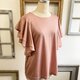 セール価格★フリル袖が可愛い❤️ラメ入りフリル袖トップスTシャツ ピンク（サイズフリーL）の画像