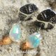 *silver925* Sand dollar＆Opal ☆スカシカシパンとプレシャスオパールの雫ピアス☆カットの画像
