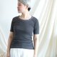 Organiccotton４分袖クルーネックカットソー【ボタニカルダイ／サカキの葉】の画像