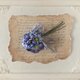 染め花とくしゅくしゅリボンのブーケコサージュ(ブルーパープル)の画像
