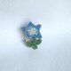絹糸刺繍の小さなお花ブローチ　　（ブルーさん）の画像