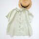 2way tuck & gather blouse (pistachio/linen)の画像
