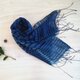 草木染シルクストール(藍染め、しぼり染め　たてストライプ)の画像