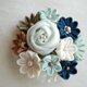 つまみ細工・玉バラと花いっぱいのコサージュ