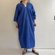 【み様オーダー品】リネンロングワンピース(ブルー)の画像
