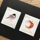 とりのこ切手『桜文鳥&白文鳥』の画像