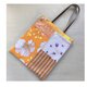 ☆sale　A4収納　くったり手提げバッグ　オレンジの大きな花