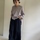 ブラックリネンのフレアワイドパンツ
