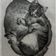 猫　銅版画　額装の画像