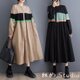 New秋色~2色 人気. レトロワンピース カジュアルスカート 長袖 綿 ゆったり 春秋★の画像