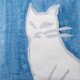 ちいさい日本画　小粒猫の画像